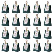 20Pcs Floral Thank You Gift Boxes With PU Handle Dark Green Paper Candy Favor Box For Wedding Birthday Holiday Guest Return Gift Packaging - Large Stand Box - View 7