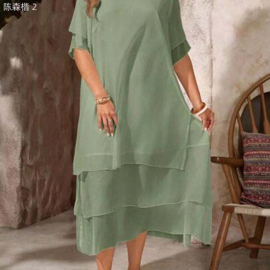 Plus Size Dresses - Green - View 1