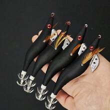 Avlcoaky 13pcs/Set Fishing Baits, Luminous Shrimp Lures For Saltwater Freshwater Fishing Squid Jig 3.5# With Fishing Leader Line - Multicolor - View 8
