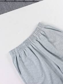 1件女童青少年夏季返校時尚極簡基礎休閒5吋短褲 - 淺灰色 - 查看 4