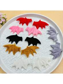 10pcs/Set Cute Plush Demon Bat Wings Halloween Bat Wings Decoration DIY Handmade Accessories Materials Cosplay Party Costume Props Halloween Theme Party Costume Props Halloween Decoration - Multicolor - View 4
