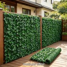 2pcs Artificial Leaf Fence, Total Length 80 Inches, Weather-Resistant PE Plastic Green Hedge, UV-Resistant Privacy Screen, Suitable For Yard, Patio, Balcony, Wall, Garden, Party, Outdoor Wall Decoration, Beautify Outdoor Landscape - Green - View 1