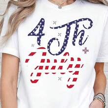 4th Of Julhirt, July 4th Graphic T-EE, AmeriC-A Pride Shirt, Stars & StR-Ipes Patriotic Typography T-EE, Independence Dahirt Heavyweight T-Shirt - Made Of Thick And Breathab - 白色 - 查看 1