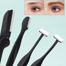 MONKIDS 4pcs Multi-Functional Eyebrow Care Tool Set, Stainless Steel Material, Ergonomic Design, Precise Trimming, Shaping Eyebrows, Suitable For Men And Women, High Cost-Performance, Makeup Tools - Black - View 6