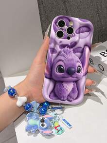 Disney Has Authorized, Phone Case - Chain Set, The Stitch Lilo & Stitch 3D Phone Case Plus A Silicone 3D Stitch Bracelet With Metallic Ring Removable Bracelet, Stitch And Angel Pattern, Compatible With Iphone17/16/15/14/13/12/11/XS/XR/X Plus Pro Max, A Stylish Cartoon Phone Case, The Perfect Gift Choice, Phone Protection, Durable Phone Cover, Great Gift For Friends And Family. - trắng - Xem 6