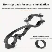 1pc Bicycle Handlebar Extension Mount, Mountain Bike Extension Bracket, Can Install Bike Lights And Speedometer, Bicycle Accessory Extension Rack - Multicolor - View 5