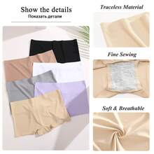 Bragas sin costuras para mujer, Boxers deportivos, ropa interior femenina de Color sólido, calzoncillos cómodos, lencería acogedora, calzoncillos íntimos S-XL - Albaricoque - Ver 5