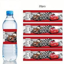 Racing Car Birthday Water Bottle Stickers, Red Racing Car & Checkered Flag Design Waterproof Stickers, Suitable For Boys' Birthday Party, Racing Theme Event & Party Favors - Multicolor - View 10