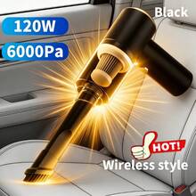 Portable Car Vacuum Cleaner, Multifunctional Handheld Vacuum Cleaner For Home Use, Small Car Vacuum Cleaner - Black - View 6