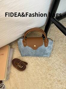 New Fashion Solid Color Minimalist PU Bucket Bag, Popular Elegant High-End Style, Hand-Carry/Shoulder/Crossbody, Suitable For Work, Shopping, Dating, Versatile - Brown - View 7