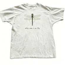 100% Cotton Geographic Inspired Dragonfly Graphic T Shirt For Men And Women |  Exquisite Design |  Loose And Comfortable | Shirts Y2k - 白色 - 查看 1