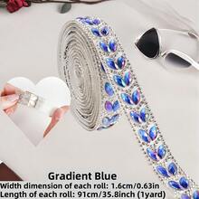 1pc Self-Adhesive Rhinestone Crystal Diamond Shiny Ribbon 2mm Rhinestone DIY Arts & Crafts, Wedding Party Decor, Car Phone Decoration - Crystal Version - View 18