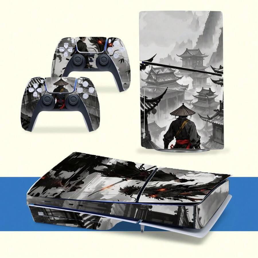 1 Set Waterproof Scratch-Resistant Printed Pattern Skin Sticker Personalized Decorative Protective Film For Slim Game Console Controller - View 1