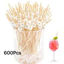 600/4000/300/200/100/50/20/10入指尖食物叉、水果竹籤，4.7英吋三明治水果叉竹牙籤派對前菜用品裝飾，生日婚禮派對裝飾用品，適用於俱樂部、水果、杯子蛋糕、漢堡、烤肉零食、零食拼盤、派 - 白色 - 查看 15