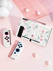 Funda protectora con estampado floral y bolsa de almacenamiento compatible con consola de juegos Switch, compatible con New Switch 2 (2025), NS 2nd Gen/Switch OLED, mejor regalo compatible con jugadores de Switch, regalo de San Valentín/romántico - Multicolor - Ver 3