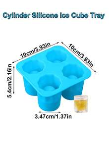 1.75英吋冰塊烈酒杯托盤 - 可製作4個烈酒杯：適合商業酒吧或居家使用 - 由耐用黑色矽膠製成 - 可機洗 - 藍色 - 查看 8