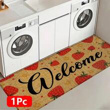 1pc, Home Decor, Strawberry Pattern Print, Linen Kitchen Rug, Kitchen Mat, Floor Mat, Bathroom Mat, Door Mat, 3D Print Rectangular, Suitable For Living Room, Bedroom, Hallway, Bathroom, Laundry Room - Polyester Rug, Suitable For Indoor And Outdoor Home Decor - Multicolor - View 14