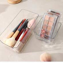 1pc Transparent Drawer Organizer Box For Desktop Organization - Small Compartment Storage Box - Stackable, Mix And Match - For Sorting And Categorizing Back To School Stationery Storage Box School Supplies - Square - View 6