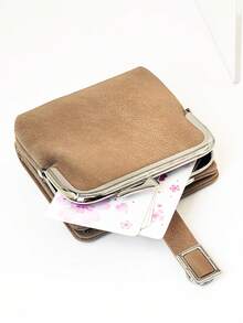 Women's Short Straw Woven Bag Soft PU Snap Wallet Clip Multi-Functional Coin Purse ID Card Holder, Simple Lightweight Compact Exquisite Convenient To Carry Suitable For Holiday Gift - Brown - View 8