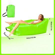 Multicolor Single Inflatable Lazy Sofa, Portable Outdoor Beach Air Sofa Bed, Foldable Camping Sleeping Bag for Comfortable Rest - Verde - Ver 1