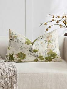 1pc/2pcs Sage (No Insert) Vintage Botanical Floral Pattern Throw Pillow Cover, Fashionable Retro Comfortable Jacquard Chenille + Faux Cashmere Decorative Pillow Cover, Suitable For Daily Home Decor, Sofa, Bed, Bedroom, Gift, Holiday Decoration, Spring Summer Autumn Winter, All Seasons, Aesthetic - Sage Green - View 7
