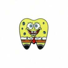 SpongeBob SquarePants SquarePants 1個角色卡通胸針 蝸牛牙齒造型琺瑯針 金屬徽章飾品 背包衣物配件禮物 - 彩色 - 查看 13