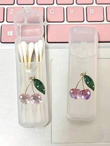 Kotak Penyimpanan Perjalanan Portabel Motif Kristal Ceri - Kotak Penyimpanan Tusuk Gigi, Benang Gigi, dan Perlengkapan Sehari-hari, Kotak Penyimpanan Barang Pribadi, Set Kotak Penyimpanan Mini Perlengkapan Perjalanan, Bahan Plastik PP, Ringkas dan Portabel, Kotak Organizer Mini, Kecil dan Praktis, Kotak Penyimpanan Perjalanan, Kotak Penyimpanan Perhiasan Anti Debu, Cocok untuk Membawa Barang-Barang Kecil, Seperti Perhiasan, Aksesoris Rambut, dll. - MultiWarna - View 2