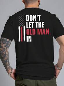 New Men's Printed Short-Sleeved T-Shirt, For Summer, Modern And Fashionable Top, Basic Round Neck Style For Spring And Summer, Versatile And Breathable, Suitable - 黑色 - 查看 3