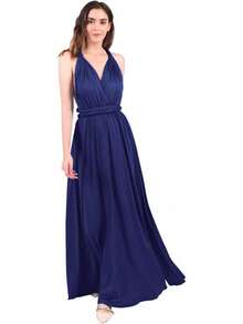 Vestido de Dama de Convertible para Mujer - Azul Marino - Ver 4