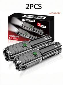 1pc/2pcs Ultra Bright LED Flashlight, Portable Adjustable Focus Flashlight, Rechargeable High Power LED Flashlight, Multi-Function, Telescopic Zoom, Suitable For Outdoor And Home, Camping, Travel, Travel Essential - Star - View 13