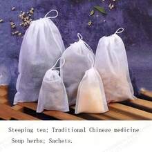 100/200/400pcs Non-Woven Fabric Bags, Multiple Sizes To Meet Different Needs, Drawstring Non-Woven Fabric Disposable Tea Bags, Medicine Bags, Herbal Decoction Bags, Coffee Filter Bags, Kitchen Accessories - White - View 8