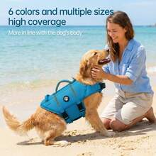 Dog Life Jacket, Lightweight Adjustable Buoyancy Vest With Rescue Handle, High Visibility Reflective Design, Suitable For Small And Medium Dogs Swimming And Boating - Blue - View 5