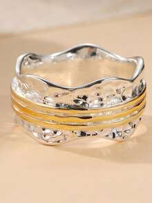 This Ring Exudes A Unique Handmade Charm, Its Distinctive Texture Blending Industrial Ruggedness With Refined Elegance - Silver - View 7