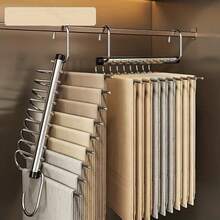 6-stöckiger Magic Hanger Hosenständer - Mit rutschfesten Stangen, verstärktem verdicktem Mehrschicht-Design; Wohnheim-Essential und platzsparender Kleiderschrank-Organizer, mit verstellbaren horizontalen Stangen - Geeignet für Zuhause, Büro oder Hotelnutzung - Verschiedenfarbig - Übersicht 5