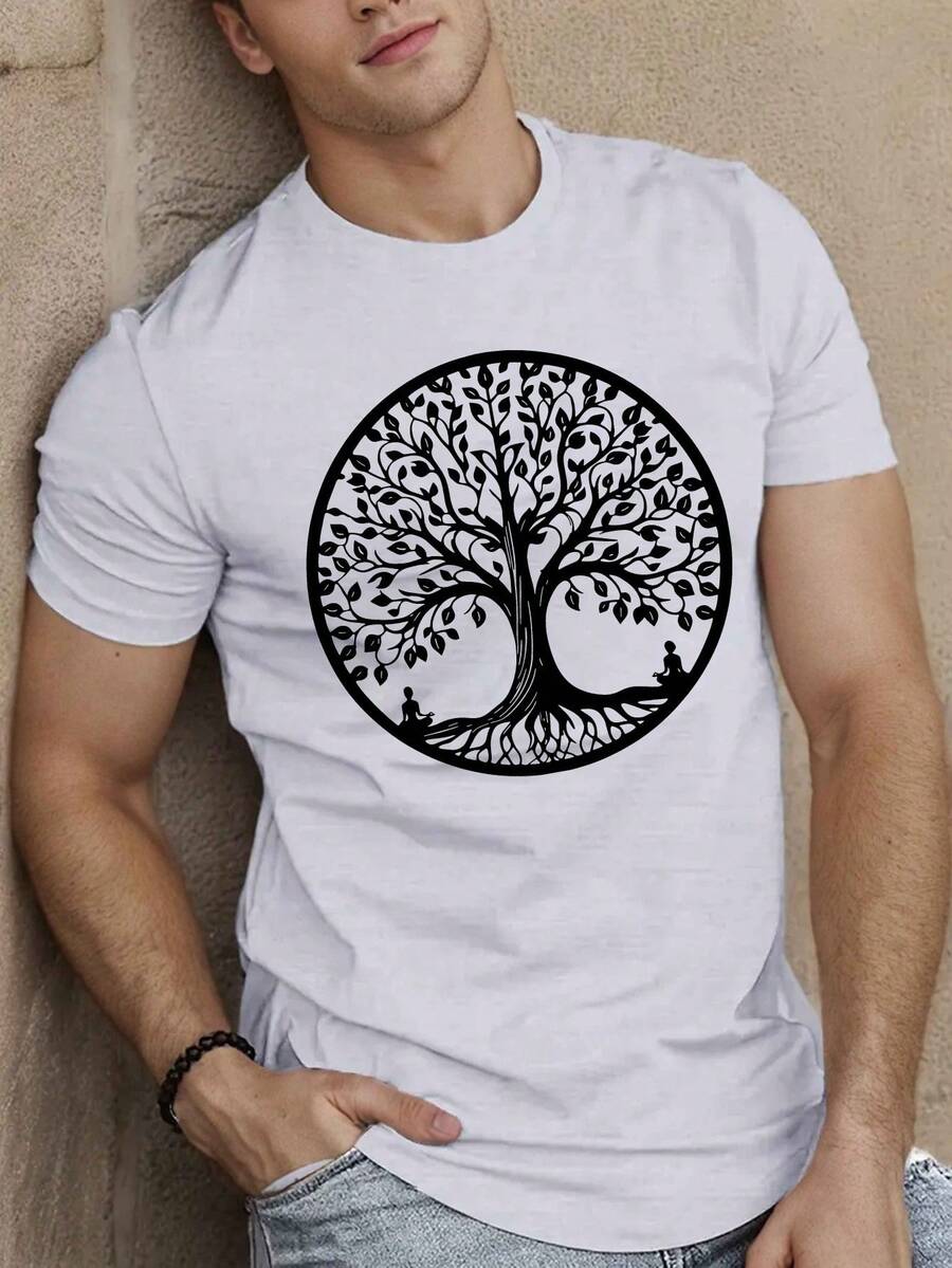 Camiseta de manga corta para hombre Tree Of Life, camiseta de verano - Blanco - Ver 1