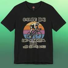Funny Cycling Dad T-Shirt_ Shaved Legs Cyclist Papa Tee - màu đen - Xem 1