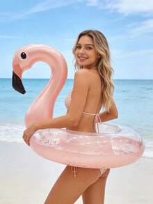 Thickened & Oversized Adult Flamingo Inflatable Swim Ring, Unicorn Inflatable Swim Ring, Floating Raft, Sitting Adult Swim Ring - Multicolor - View 3