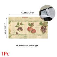 1pc, Home Decor, Fruit Pattern Printed Table Skirt, Kitchen Small Curtain, Kitchen Cabinet Cover, With Curtain Holes, Easy To Hang, Rectangular, Machine Woven, Machine Washable, Kitchen Decoration And Accessories, Perfect For Kitchen Cabinets And Home Decor - Multicolor - View 16