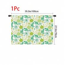 1pc, Home Decor, Floral Pattern Printed Table Skirt, Kitchen Small Curtain, Kitchen Cabinet Cover, With Curtain Holes, Easy To Hang, Rectangular, Machine Woven, Machine Washable, Kitchen Decoration And Accessories, Perfect For Kitchen Cabinets And Home Decor - Multicolor - View 12