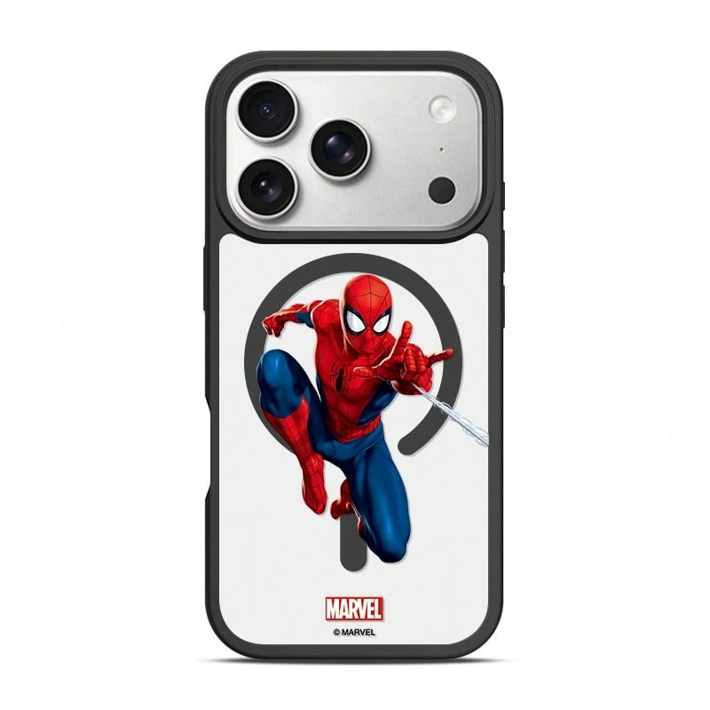 Miniso Marvel Spider-Man MagSafe 磁吸充電手機殼,相容 iPhone 17/17 Pro Max/16/17 Pro/15/14/16 Plus/17 Air/13/15 Pro/12/15 Plus,防摔保護、時尚設計,適合學生,相容 Apple 裝置 - 黑色 - 查看 1