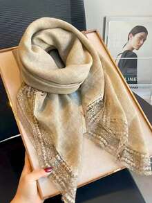 1PC Lace Border Handkerchief Shawls And Wraps Soft Lightweight Daily Fashion Casual Four Seasons Accessories Women Evening Party Travel Wedding Gifts - Multicolor - View 5