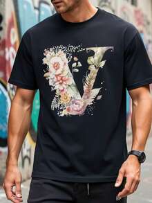 ¡Nueva ropa para hombre de talla 2026! Camiseta de hombre estampada en la espalda,% algodón de alta calidad - Camiseta de manga corta de corte holgado y casual de verano con estam - Negro - Ver 3