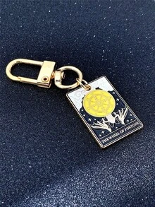 1個/5個嘻哈龐克星月油滴吊墜鑰匙圈，中性款，適合日常配戴、派對聚會，送給朋友的禮物 - 塔羅牌鑰匙扣 - 查看 9