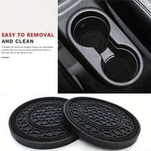 1/2/4PCS Car Cup Holder Coaster, Anti-Slip Silicone Cup Mat, Universal Fit For Most Vehicles, Noise Reduction, Spill Proof, Shockproof, Waterproof, Washable, Car Interior Accessories For Women Men  - 2pc Circular Car Coaster - View 9