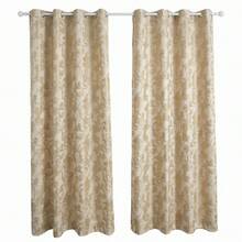 1pc Luxury European Damask Blackout Curtain, Vintage Scroll Jacquard Curtain, Ready-Made, Easy Installation, Elegant Home Decor Essential - Apricot - View 4