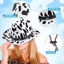 Black And White Rivet Milk Hat, Cow Pattern Rivet Black And White Felt Hat, Animal Cow Hat - Animal Cow Hat - View 2