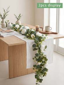 1 pieza/2 piezas Enredadera de flor de peonía de seda de 1.8M - Peonía - Blanca - Ver 8