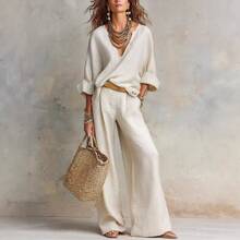 Two-Piece Set Women Summer Outfits Women Summer Sets 2026 Fashion Casual Loose Vacation Outfit - 藍色 - 查看 2