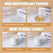 12pcs 7oz Glass Candle Jars With Bamboo Lids Wick Kits Thick Clear Wide Mouth Containers For Candle Making - Clear - View 6