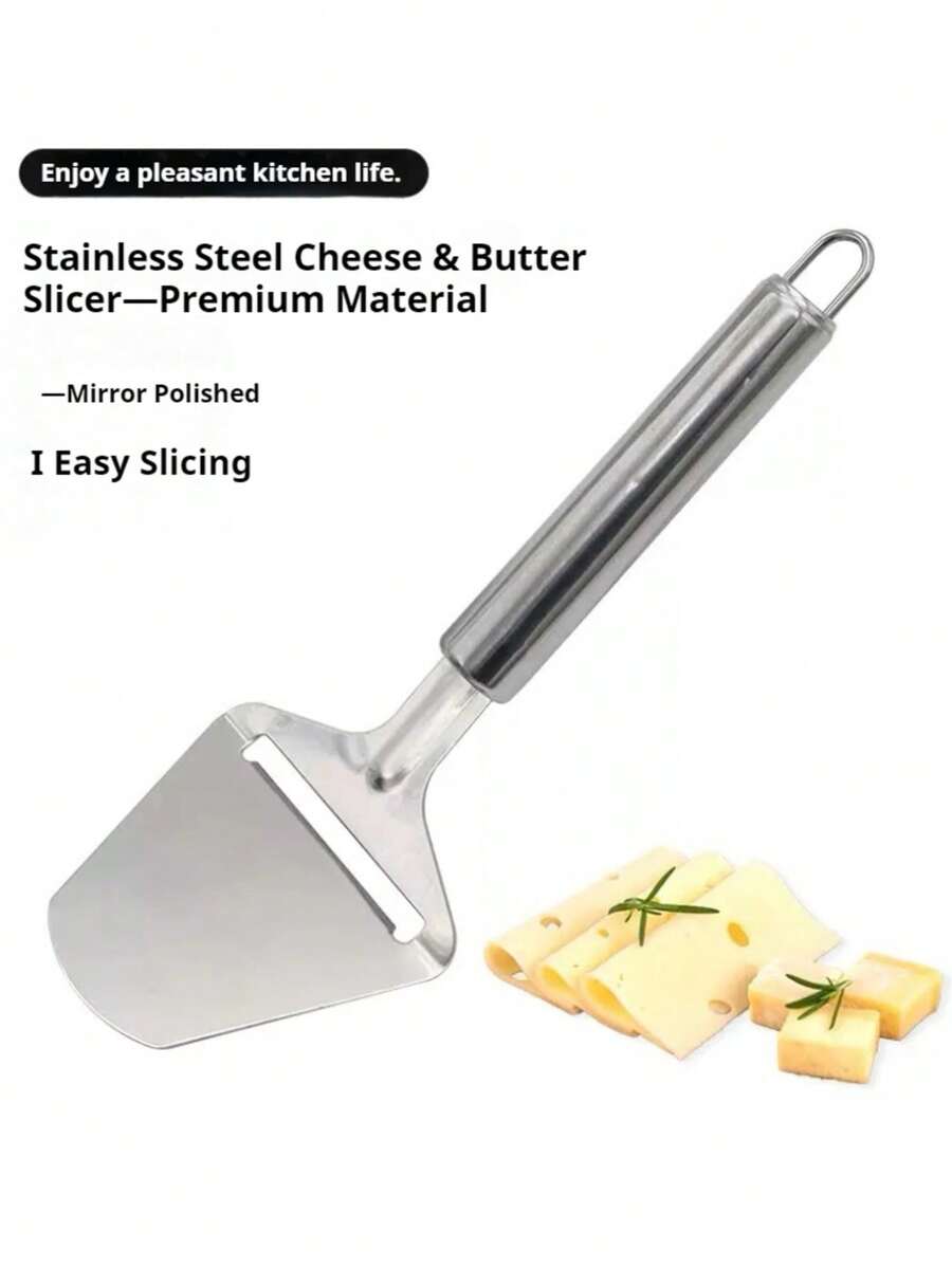1/2pcs Stainless Steel Cheese Shovel, Cheese Grater, Cheese Slicer, Ham Scraper, Cake Scraper, Stainless Steel Butter Spreader, Suitable For Restaurant, Kitchen, Outdoor, Party, Picnic, Hotel, Kitchen Tools, Cooking, Cookware, Mother's Day Gift, Christmas Gift, Back To School Gift